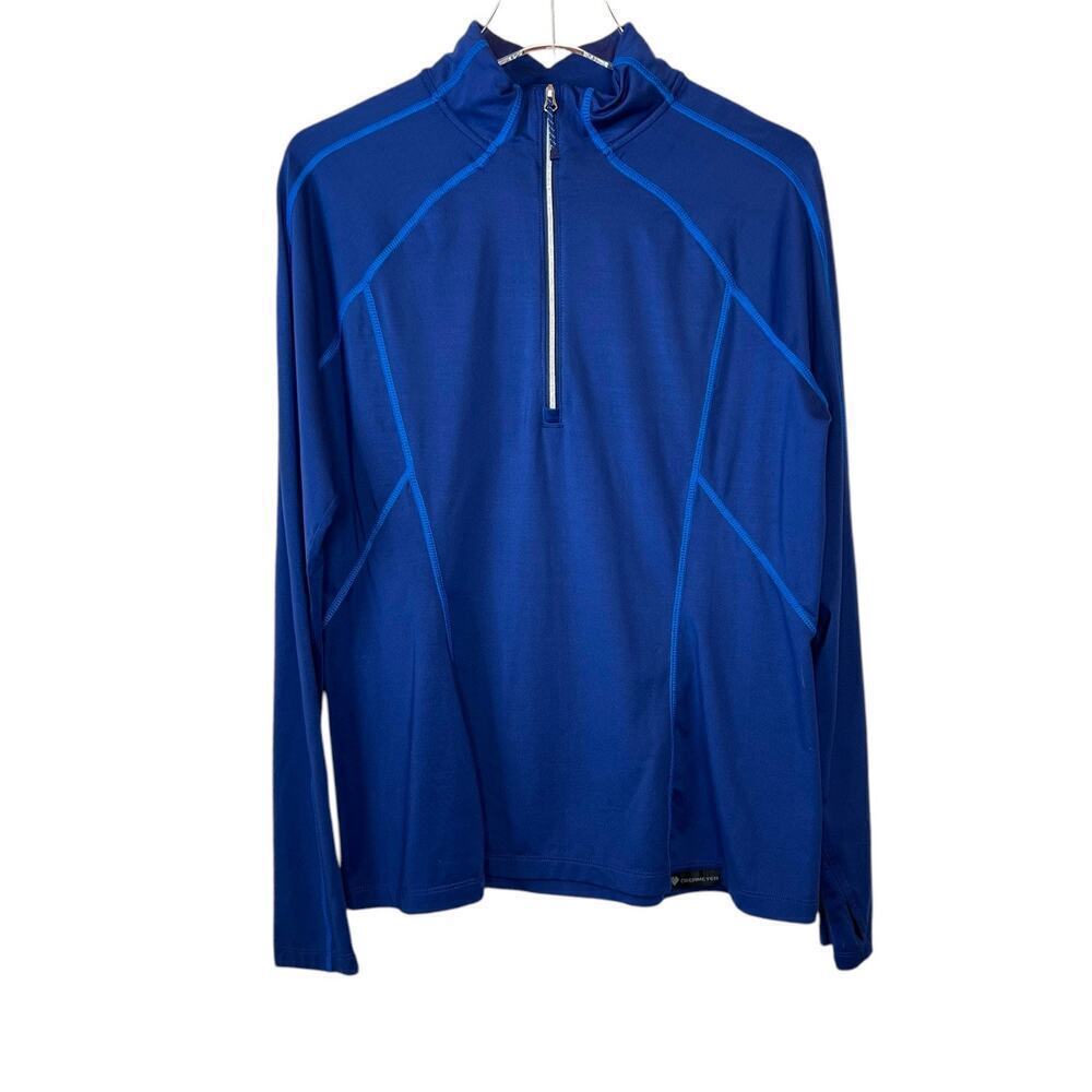 OBERMEYER 1/4 Zip Baselayer Long Sleeve Sweatshirt in Blue Men's Large